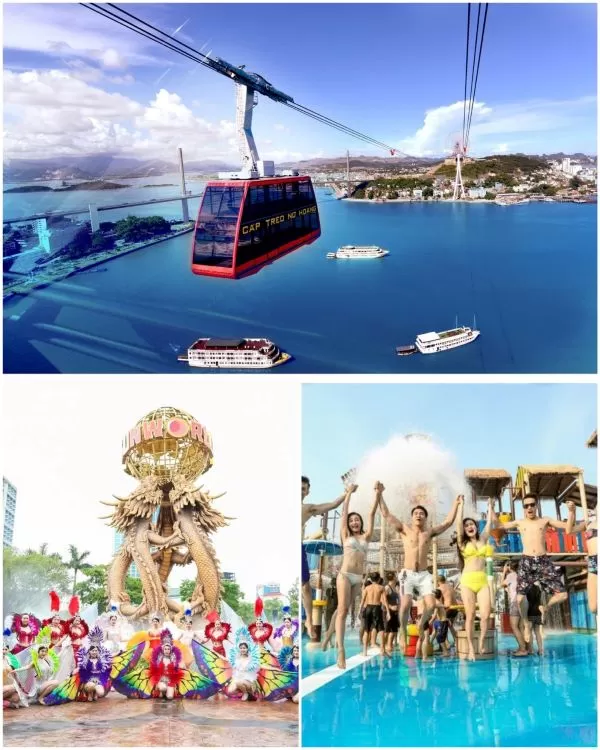 夏の日差しを避け、ベトナムの暑い晴れた日に旅行します。